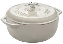 Lodge Ec6D13 Cast Iron Dutch Oven, Oyster, 6 Qt.