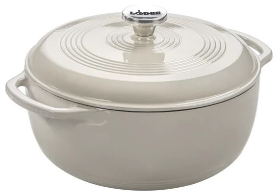 Lodge Ec6D13 Cast Iron Dutch Oven, Oyster, 6 Qt. 1 Lodge Ec6D13 Cast Iron Dutch Oven, Oyster, 6 Qt.