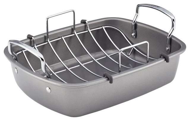 Nonstick Bakeware 17" By 13" Roaster With U-Rack 1 Nonstick Bakeware 17" By 13" Roaster With U-Rack