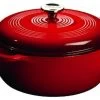 Lodge Island Spice Red Color Enamel Dutch Oven, 6 Quart