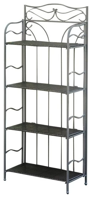 Pemberly Row 4 Tier 24" Bakers Rack In Chocolate 1 Pemberly Row 4 Tier 24" Bakers Rack In Chocolate