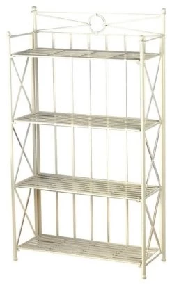 Pemberly Row 25.5" 4 Tier Iron Bakers Rack In White