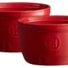Emile Henry Burgundy Ceramic 8.5 Ounce #10 Ramekin, Set Of 2