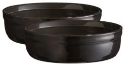 Emile Henry Charcoal Ceramic 8.5 Ounce Creme Brulee Dish, Set Of 2