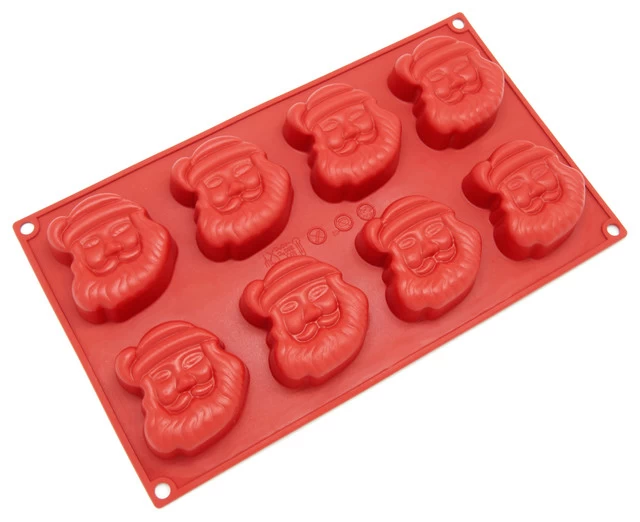 Freshware 8-Cavity Silicone Holiday Santa Claus Mold 1 Freshware 8-Cavity Silicone Holiday Santa Claus Mold