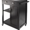 Winsome Wood Timber Kitchen Cart With Wainscot Panel