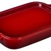 Le Creuset 14 3/4"x9"x2 1/2" Rectangular Dish With Platter Lid, Cherry