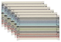 Mediterranean Stripe Fringed Placemat, Set Of 6