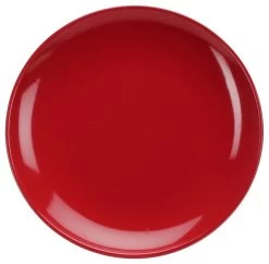 8" Salad Dessert Plate, White, Set Of 4, Red