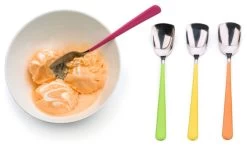 RSVP Endurance Stainless Steel Ice Cream Spoon With Colorful Handle, Set Of 4