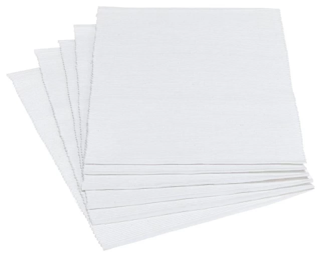 Ribbed Placemats, Set Of 6, White 1 Ribbed Placemats, Set Of 6, White