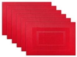 Placemat Pvc Doubleframe Tango Red, Set Of 6