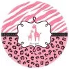 AMSCAN Sweet Safari Girl Baby Shower Party Round Plates, 18 Pieces, Made From Paper, Pi