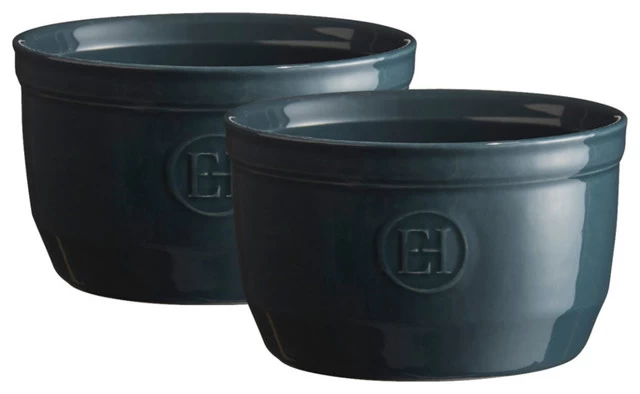 Emile Henry Blue Flame Ceramic 8.5 Ounce #10 Ramekin, Set Of 2 1 Emile Henry Blue Flame Ceramic 8.5 Ounce #10 Ramekin, Set Of 2